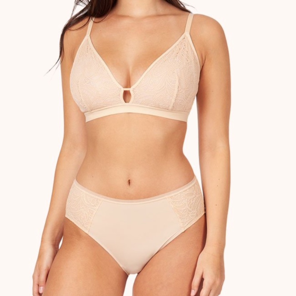 Lively The Palm Lace Busty Bralette-Toasted Almond